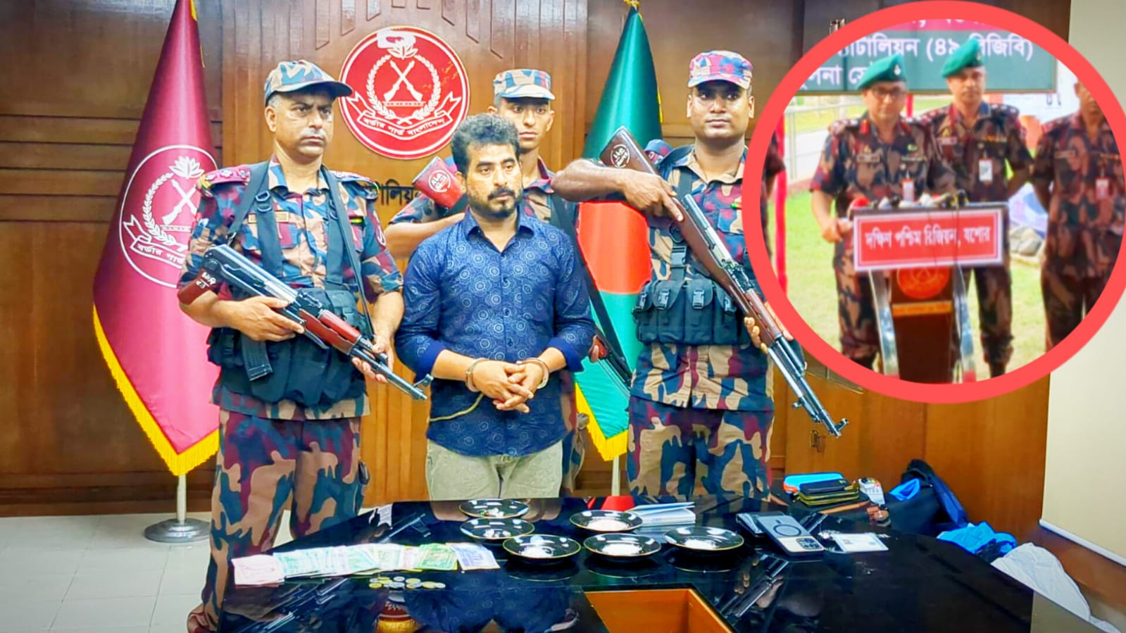 যশোরে প্রায় ৭ কোটি টাকার ডায়মন্ড, ডলার, রুপি ও থাই