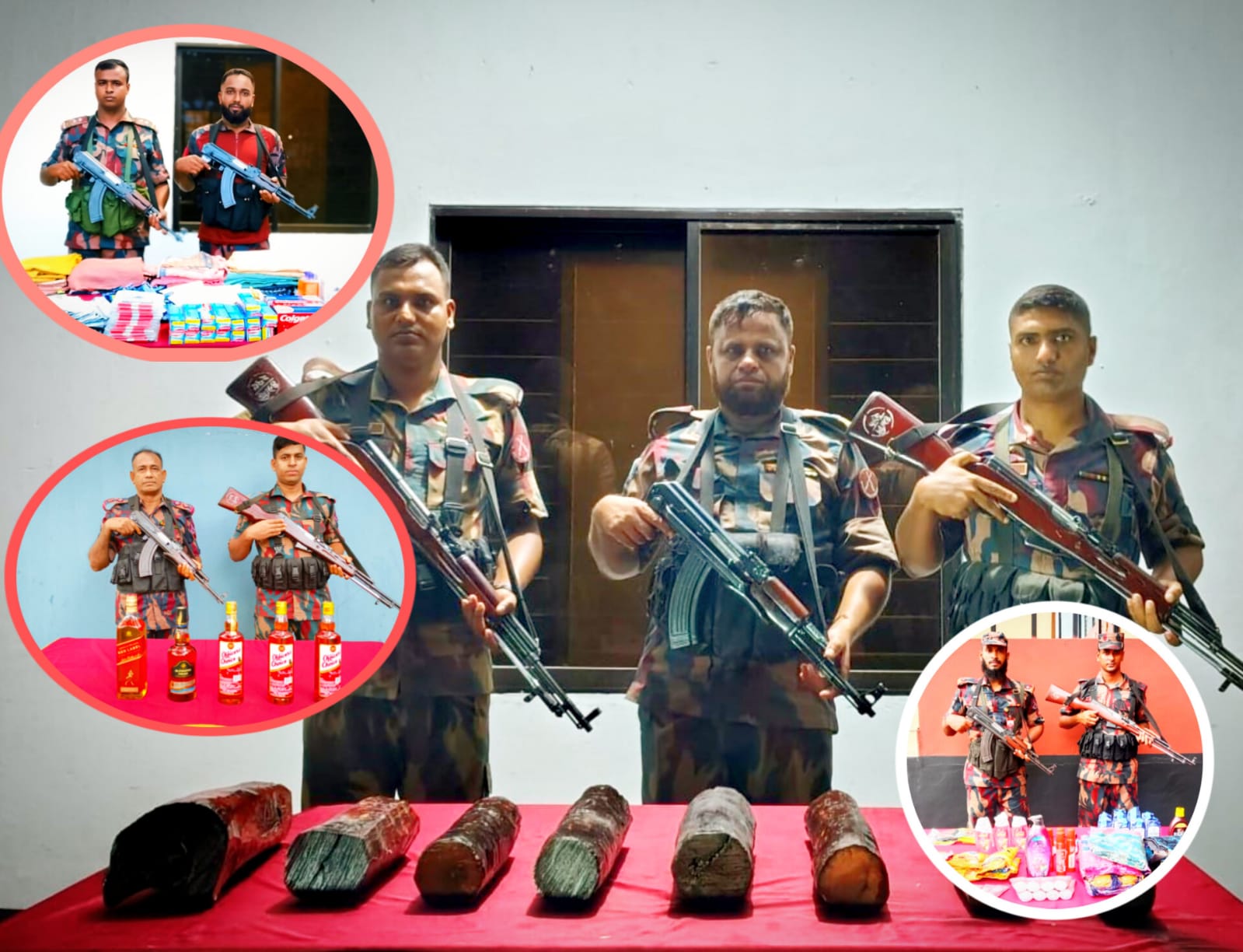 যশোর ২৪ লক্ষ টাকার চনন্দ কাঠ, মদ ও অবৈধ মালামাল অটক